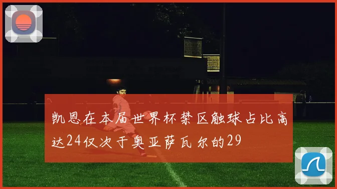 凯恩在本届世界杯禁区触球占比高达24仅次于奥亚萨瓦尔的29